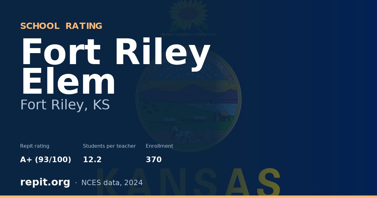 Fort Riley Elem, Fort Riley, KS — Repit school rating A+ (93/100)