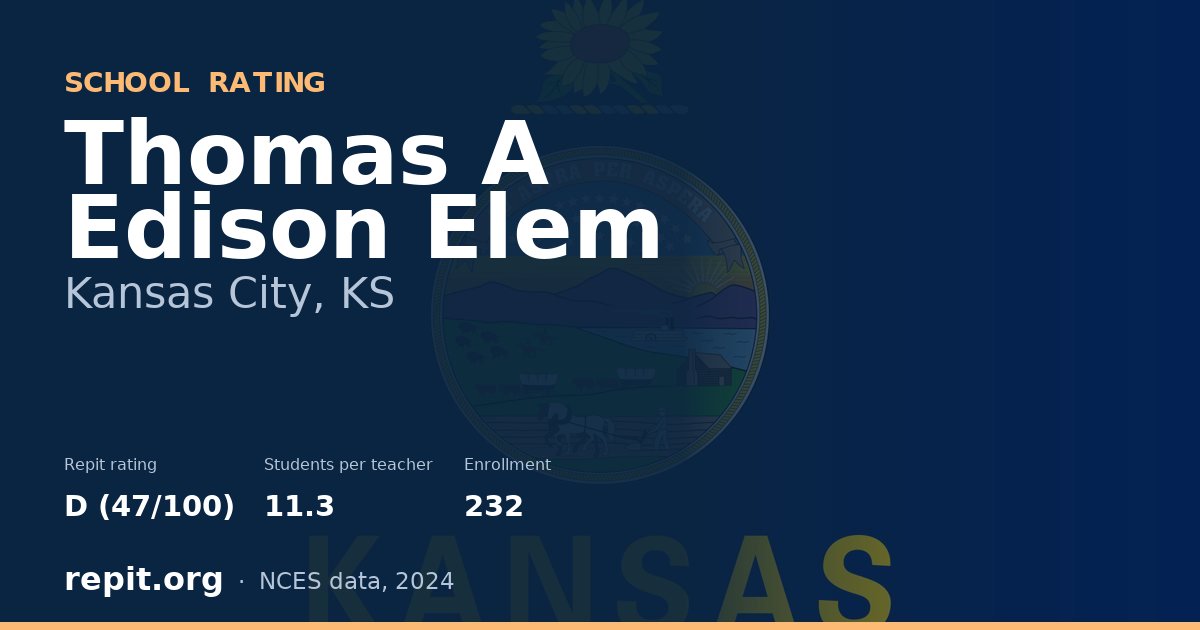 Thomas A Edison Elem, Kansas City, KS — Repit school rating D (47/100)