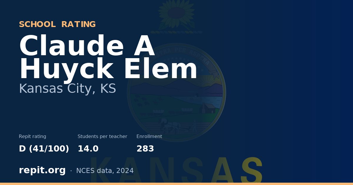 Claude A Huyck Elem, Kansas City, KS — Repit school rating D (41/100)
