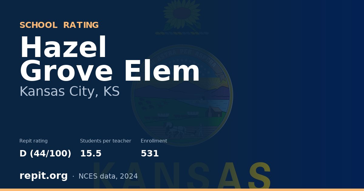 Hazel Grove Elem, Kansas City, KS — Repit school rating D (44/100)
