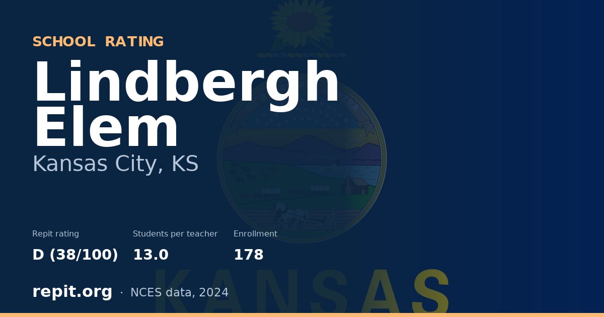 Lindbergh Elem, Kansas City, KS — Repit school rating D (38/100)