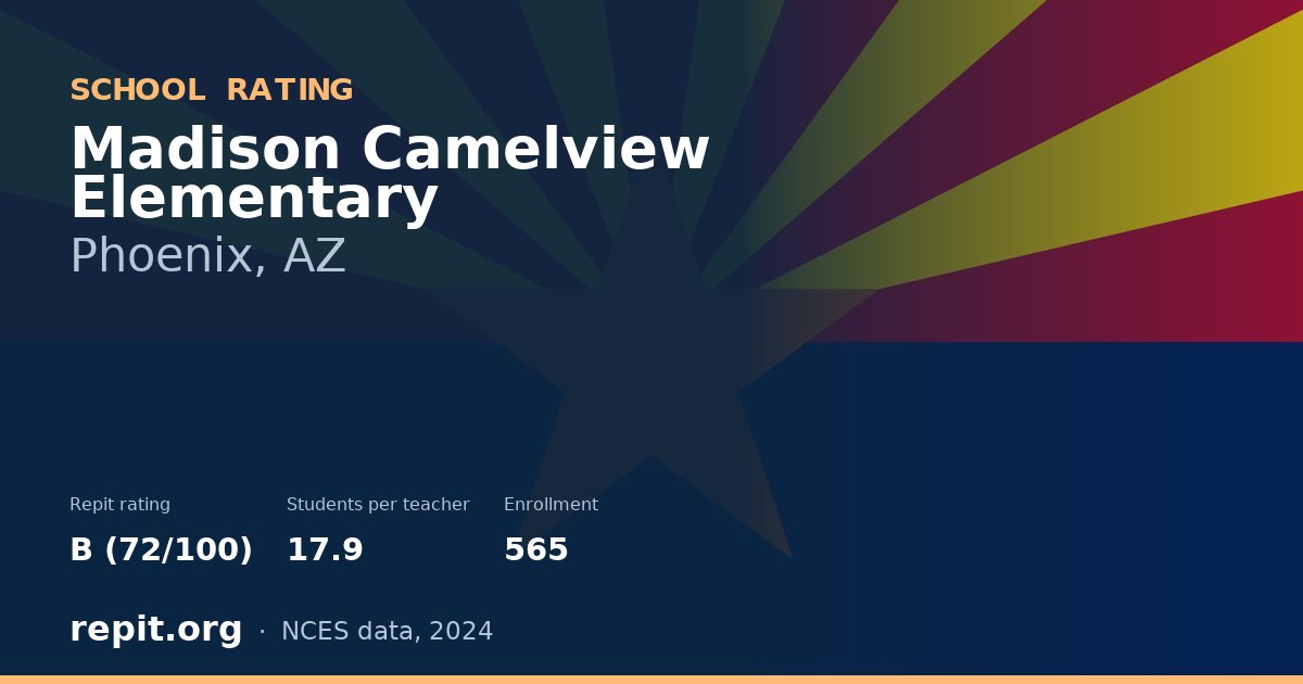 Madison Camelview Elementary, Phoenix, AZ — Repit school rating B (72/100)