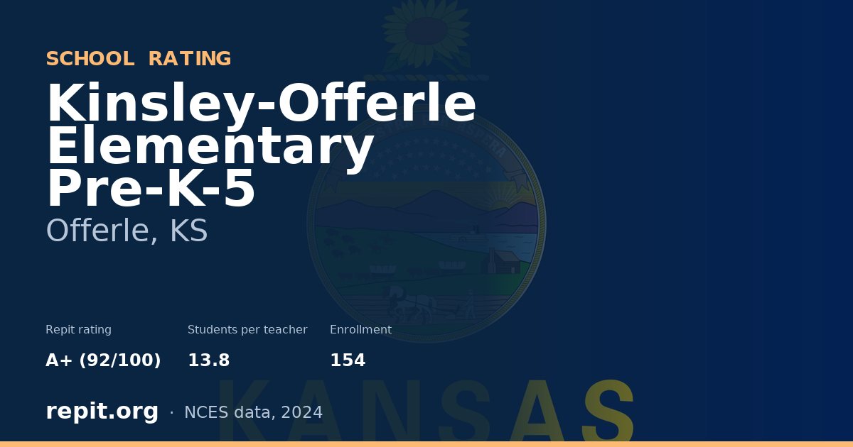Kinsley-Offerle Elementary Pre-K-5, Offerle, KS — Repit school rating A+ (92/100)