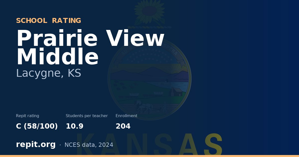 Prairie View Middle, Lacygne, KS — Repit school rating C (58/100)