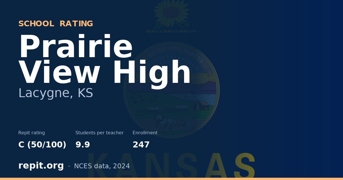 Prairie View High, Lacygne, KS — Repit school rating C (50/100)
