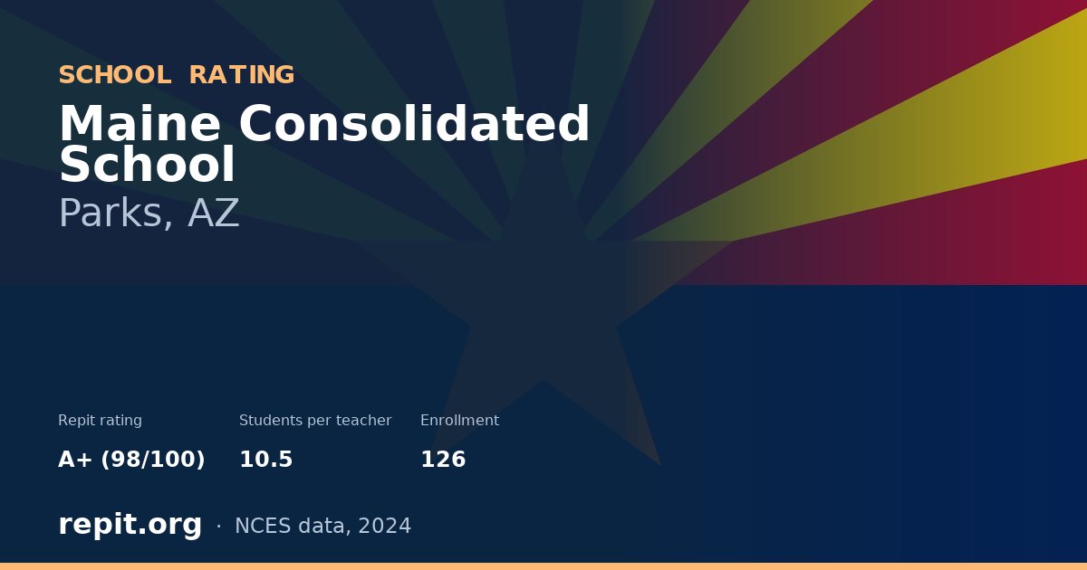 Maine Consolidated School, Parks, AZ — Repit school rating A+ (98/100)
