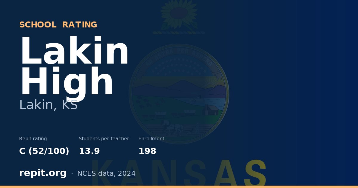 Lakin High, Lakin, KS — Repit school rating C (52/100)