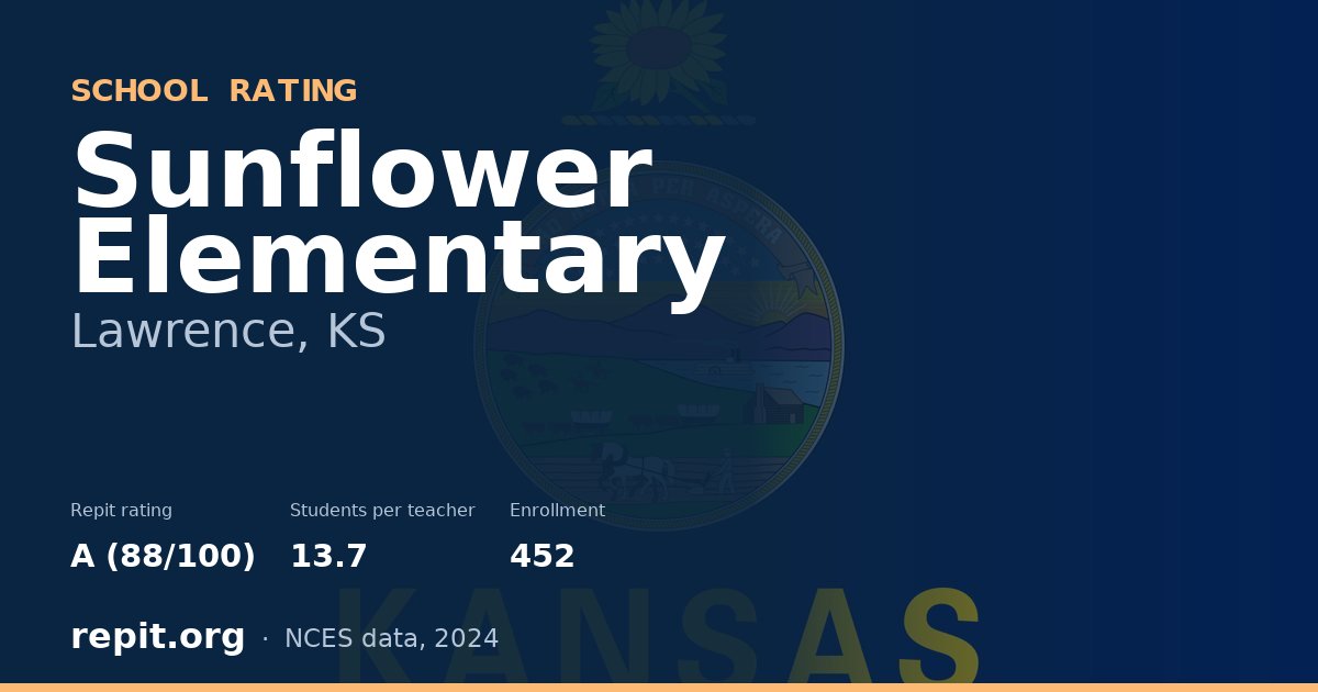 Sunflower Elementary, Lawrence, KS — Repit school rating A (88/100)