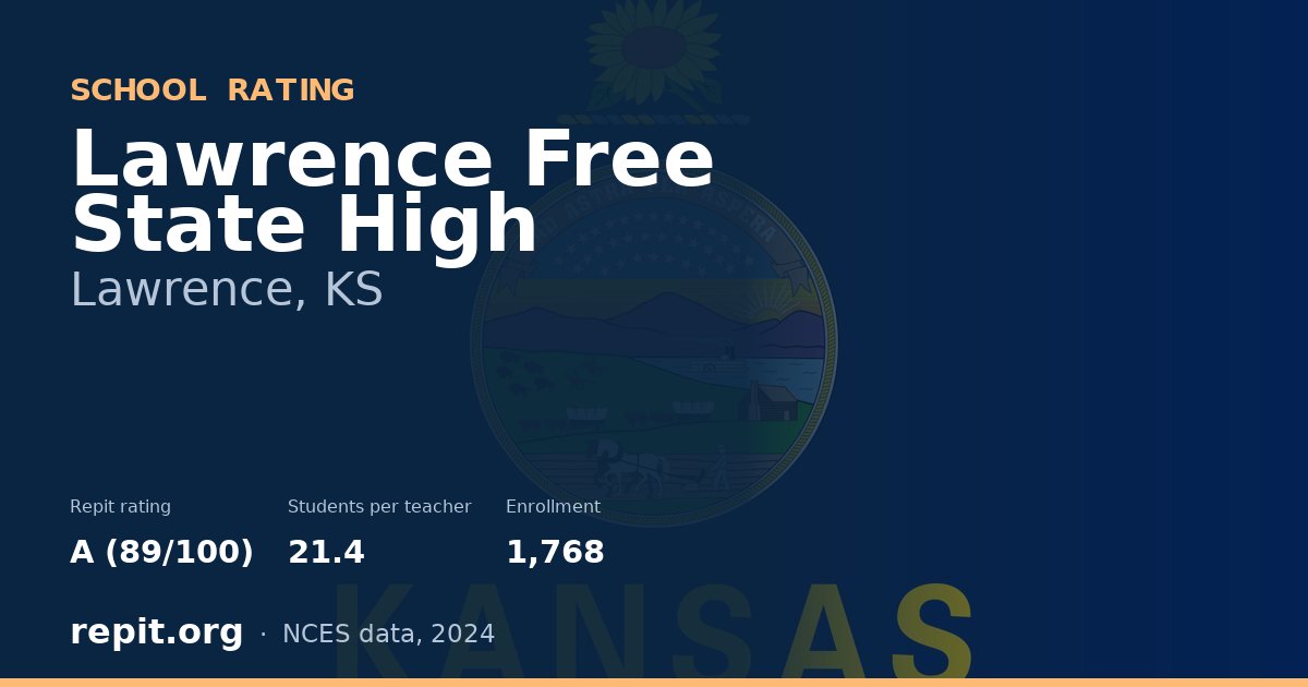 Lawrence Free State High, Lawrence, KS — Repit school rating A (89/100)