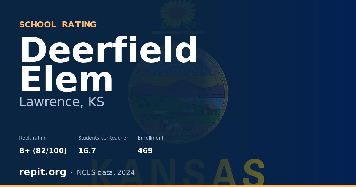 Deerfield Elem, Lawrence, KS — Repit school rating B+ (82/100)