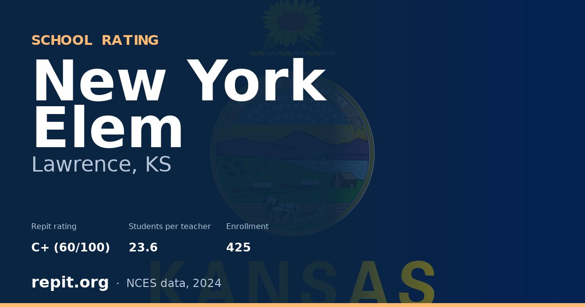 New York Elem, Lawrence, KS — Repit school rating C+ (60/100)
