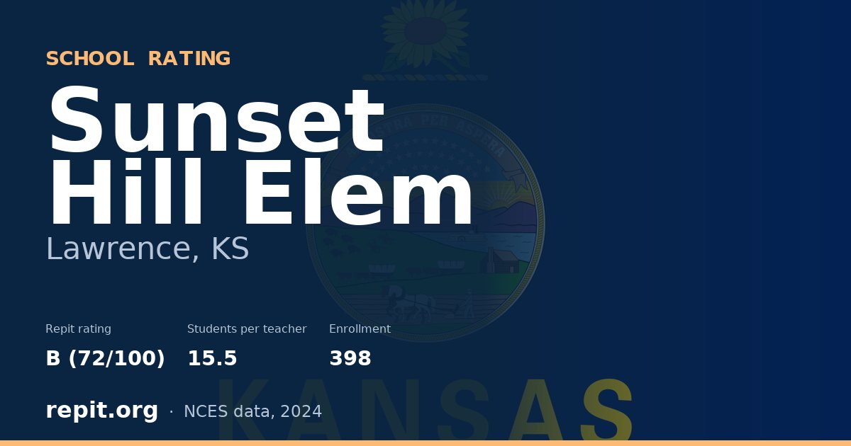 Sunset Hill Elem, Lawrence, KS — Repit school rating B (72/100)