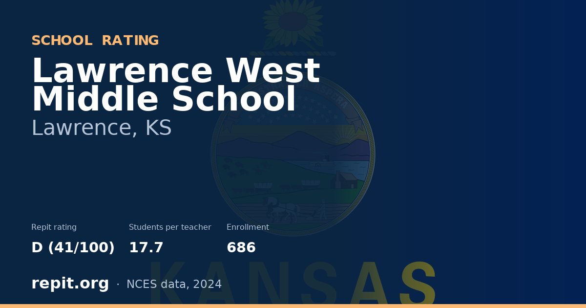 Lawrence West Middle School, Lawrence, KS — Repit school rating D (41/100)
