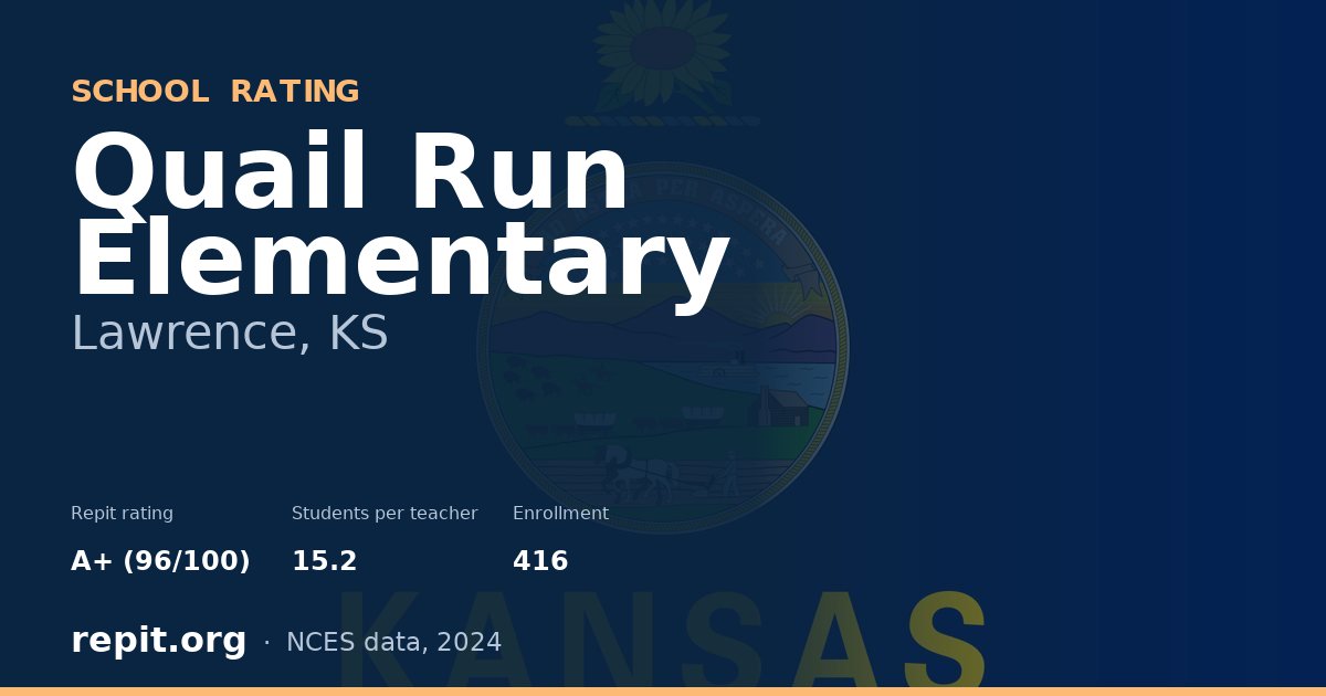 Quail Run Elementary, Lawrence, KS — Repit school rating A+ (96/100)