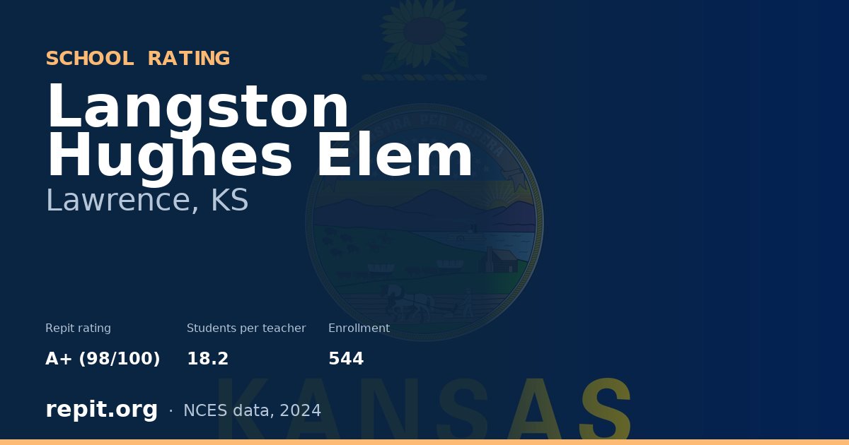 Langston Hughes Elem, Lawrence, KS — Repit school rating A+ (98/100)