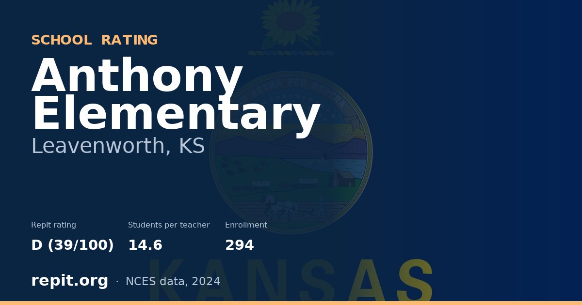 Anthony Elementary, Leavenworth, KS — Repit school rating D (39/100)