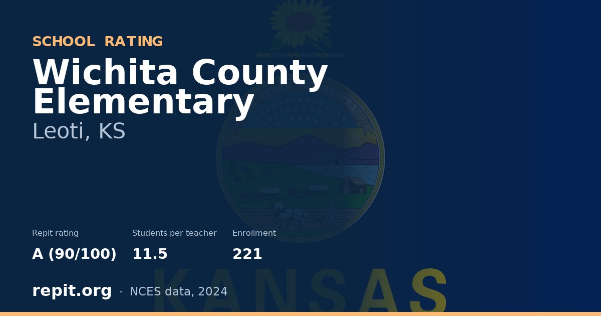 Wichita County Elementary, Leoti, KS — Repit school rating A (90/100)