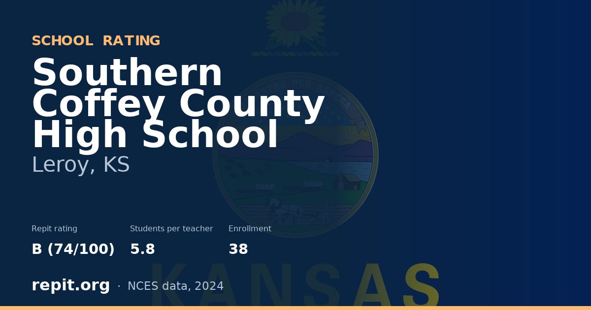 Southern Coffey County High School, Leroy, KS — Repit school rating B (74/100)
