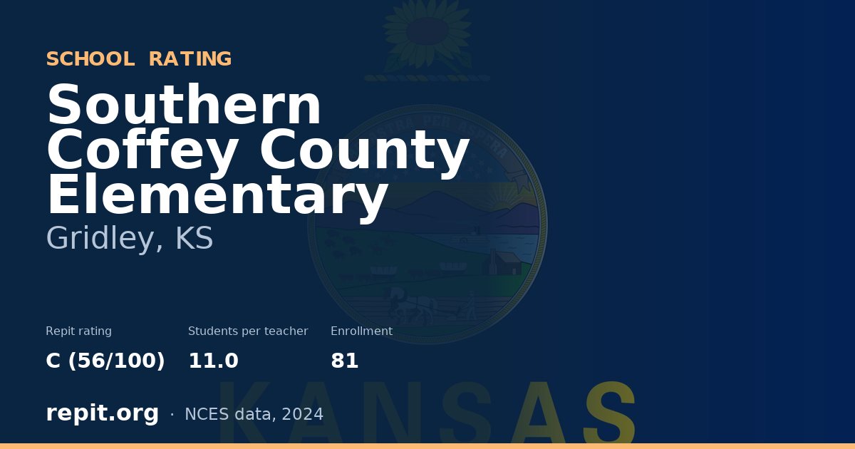 Southern Coffey County Elementary, Gridley, KS — Repit school rating C (56/100)