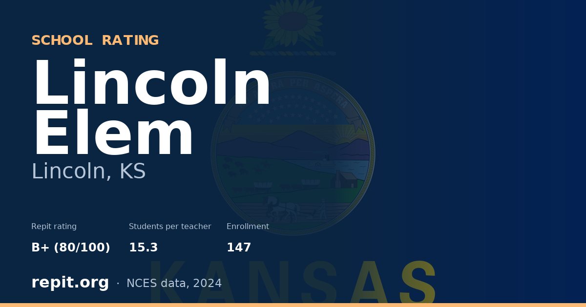 Lincoln Elem, Lincoln, KS — Repit school rating B+ (80/100)