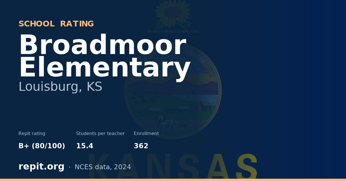 Broadmoor Elementary, Louisburg, KS — Repit school rating B+ (80/100)