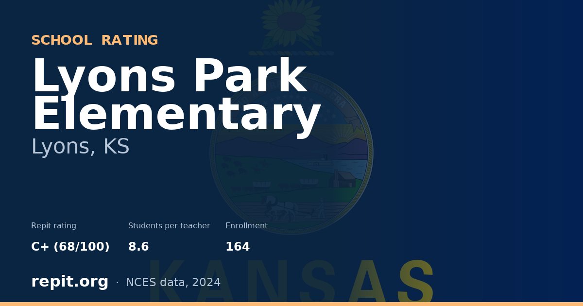 Lyons Park Elementary, Lyons, KS — Repit school rating C+ (68/100)
