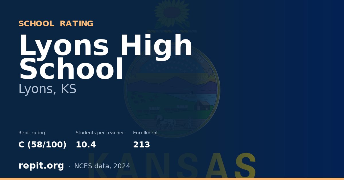 Lyons High School, Lyons, KS — Repit school rating C (58/100)