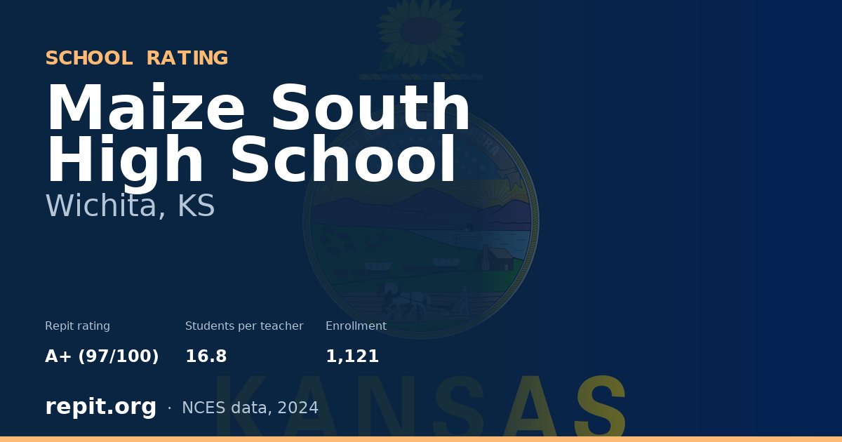 Maize South High School, Wichita, KS — Repit school rating A+ (97/100)