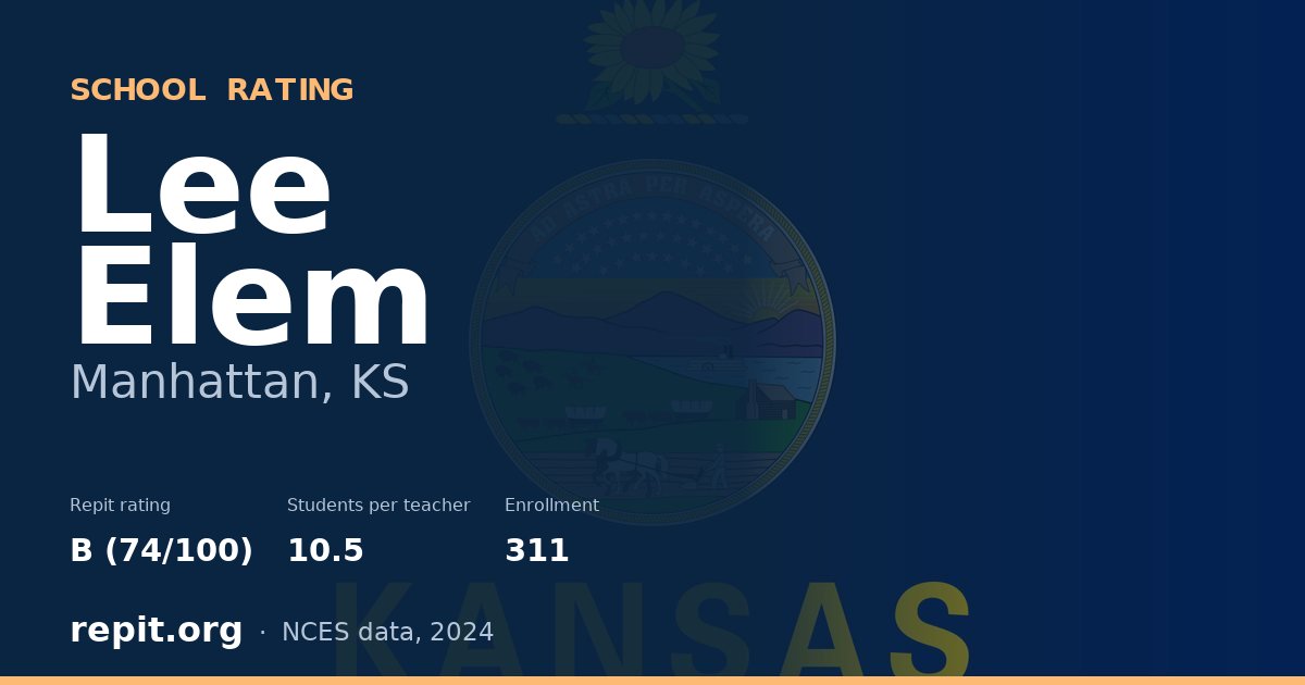 Lee Elem, Manhattan, KS — Repit school rating B (74/100)
