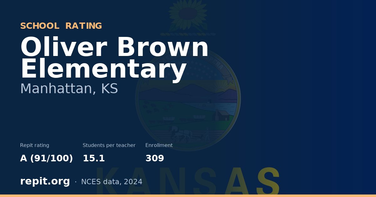 Oliver Brown Elementary, Manhattan, KS — Repit school rating A (91/100)