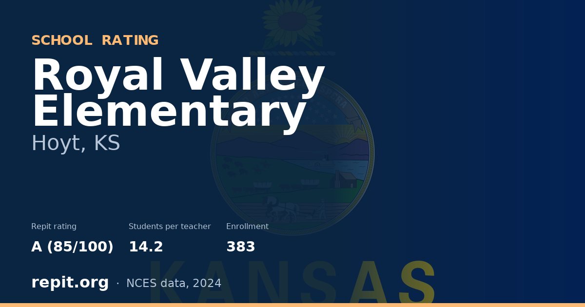 Royal Valley Elementary, Hoyt, KS — Repit school rating A (85/100)