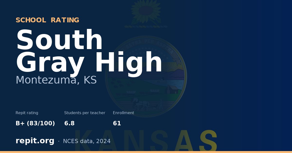 South Gray High, Montezuma, KS — Repit school rating B+ (83/100)