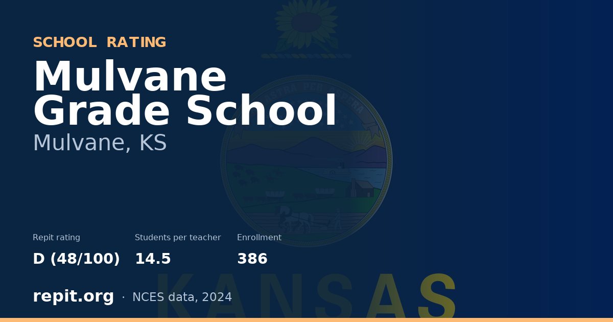 Mulvane Grade School, Mulvane, KS — Repit school rating D (48/100)