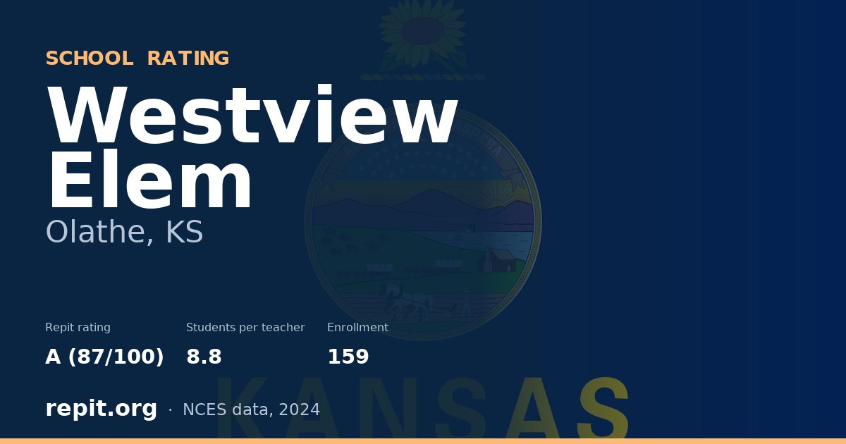 Westview Elem, Olathe, KS — Repit school rating A (87/100)