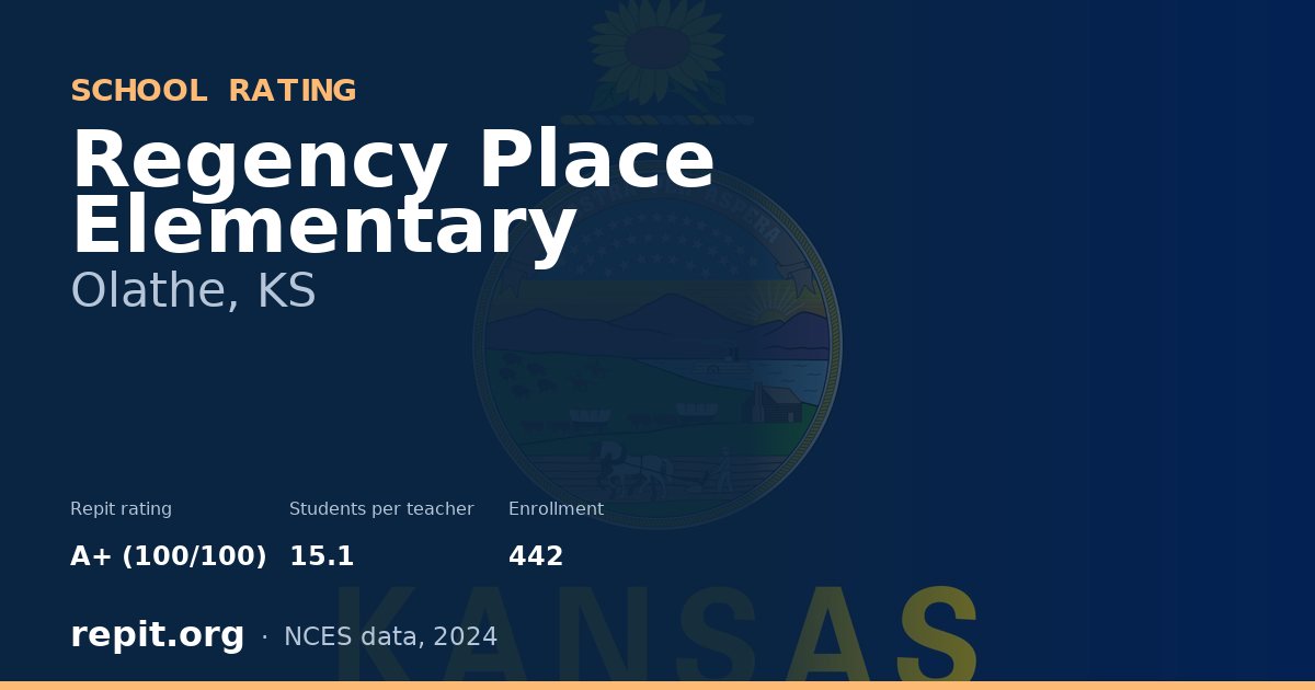 Regency Place Elementary, Olathe, KS — Repit school rating A+ (100/100)