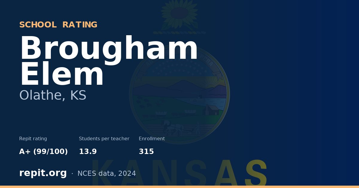 Brougham Elem, Olathe, KS — Repit school rating A+ (99/100)