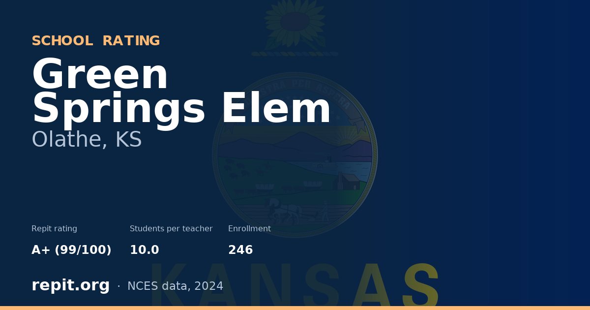 Green Springs Elem, Olathe, KS — Repit school rating A+ (99/100)