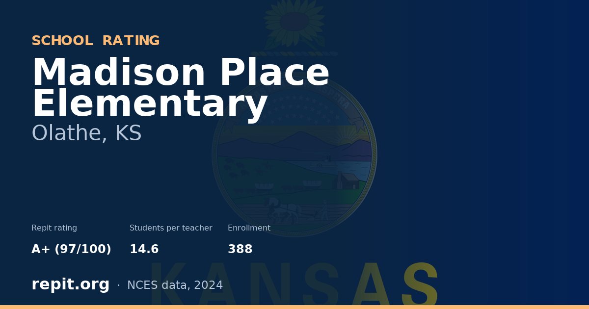Madison Place Elementary, Olathe, KS — Repit school rating A+ (97/100)