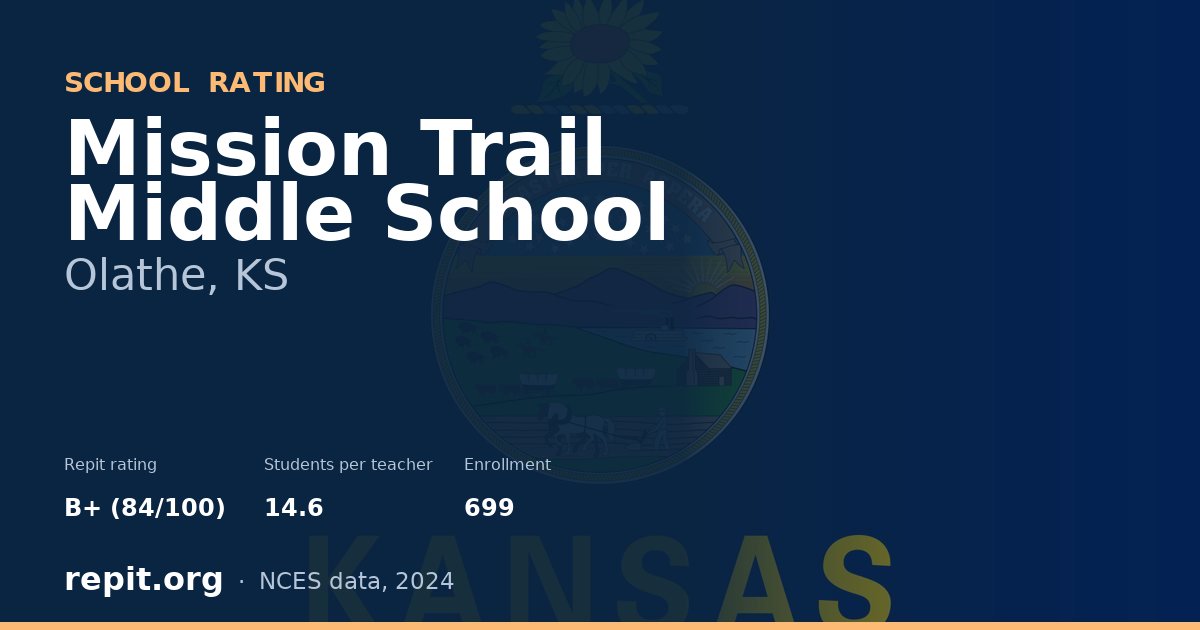 Mission Trail Middle School, Olathe, KS — Repit school rating B+ (84/100)