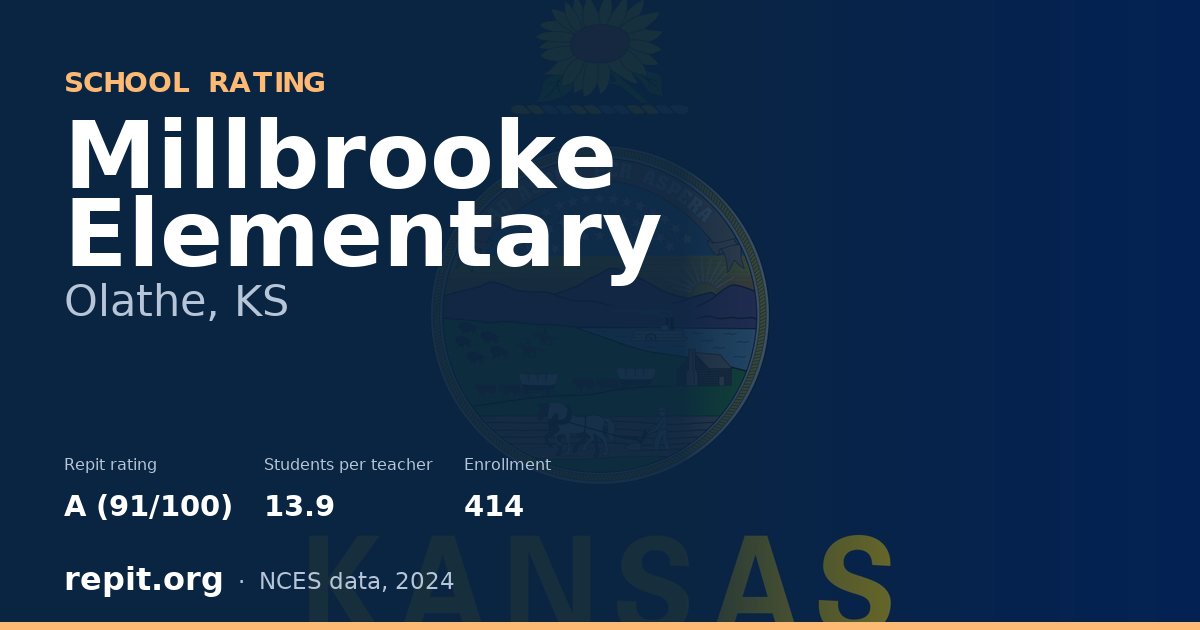 Millbrooke Elementary, Olathe, KS — Repit school rating A (91/100)