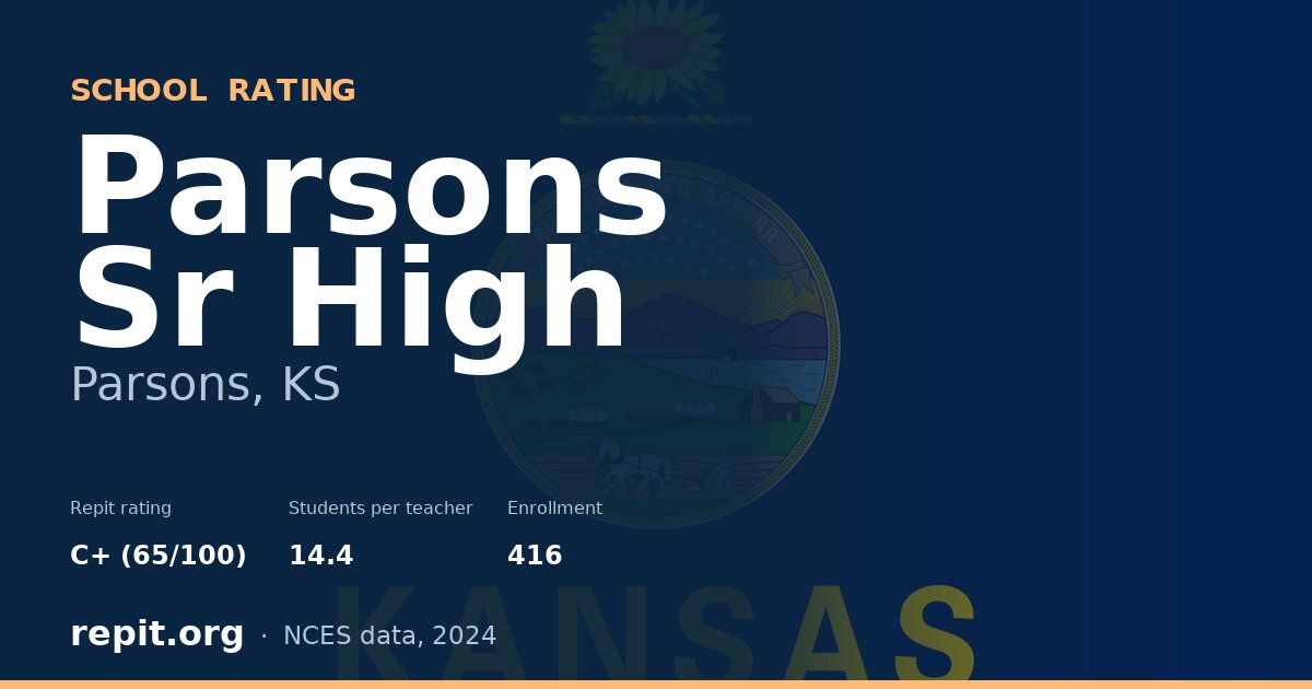 Parsons Sr High, Parsons, KS — Repit school rating C+ (65/100)