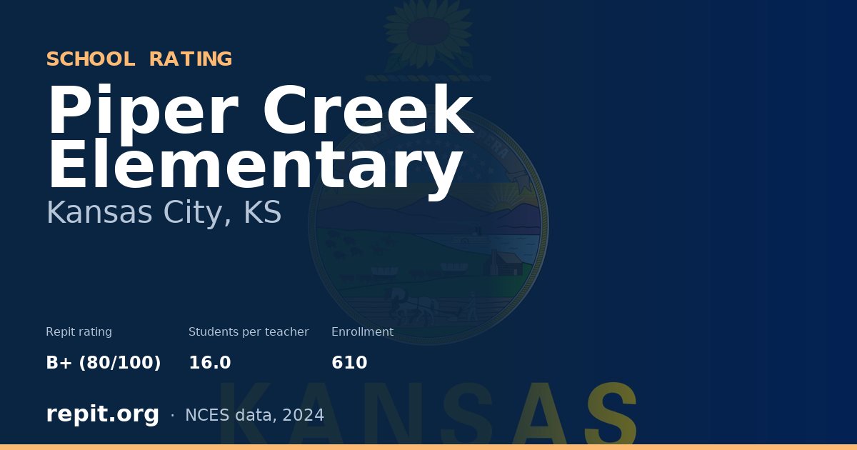 Piper Creek Elementary, Kansas City, KS — Repit school rating B+ (80/100)