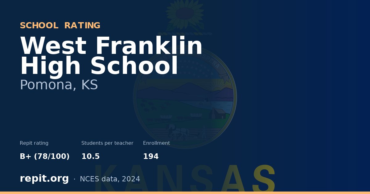 West Franklin High School, Pomona, KS — Repit school rating B+ (78/100)