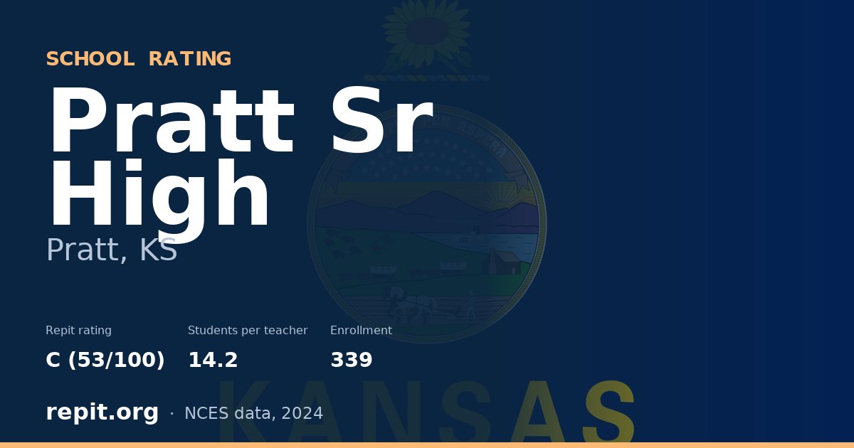 Pratt Sr High, Pratt, KS — Repit school rating C (53/100)
