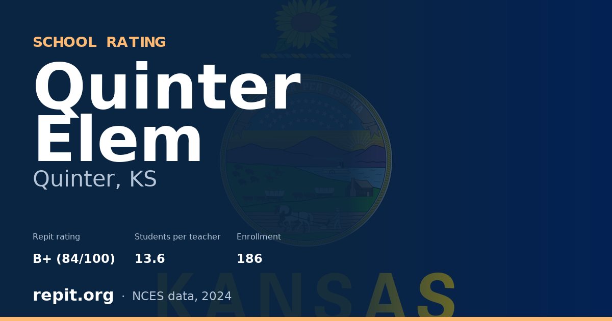Quinter Elem, Quinter, KS — Repit school rating B+ (84/100)