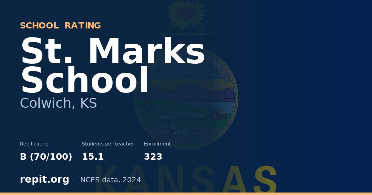 St. Marks School, Colwich, KS — Repit school rating B (70/100)