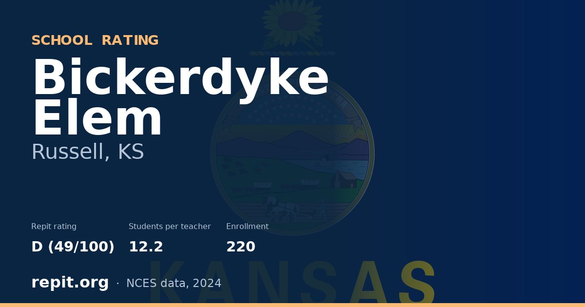 Bickerdyke Elem, Russell, KS — Repit school rating D (49/100)