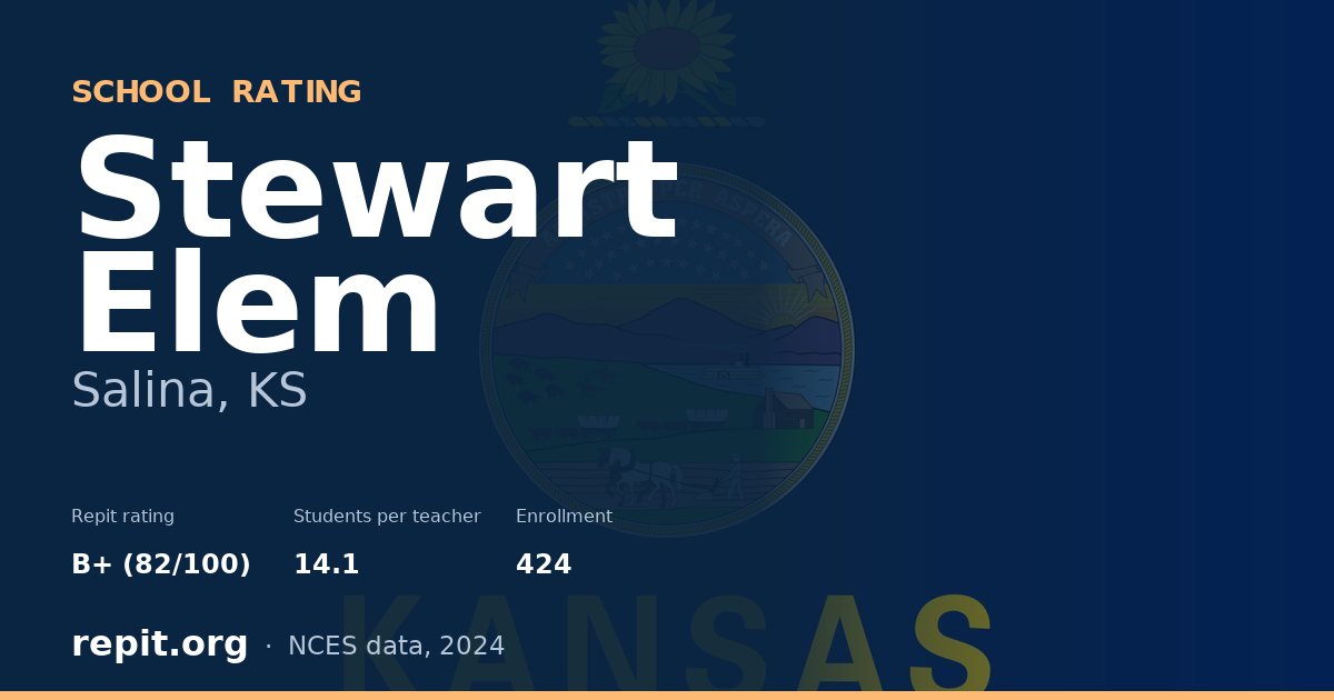 Stewart Elem, Salina, KS — Repit school rating B+ (82/100)
