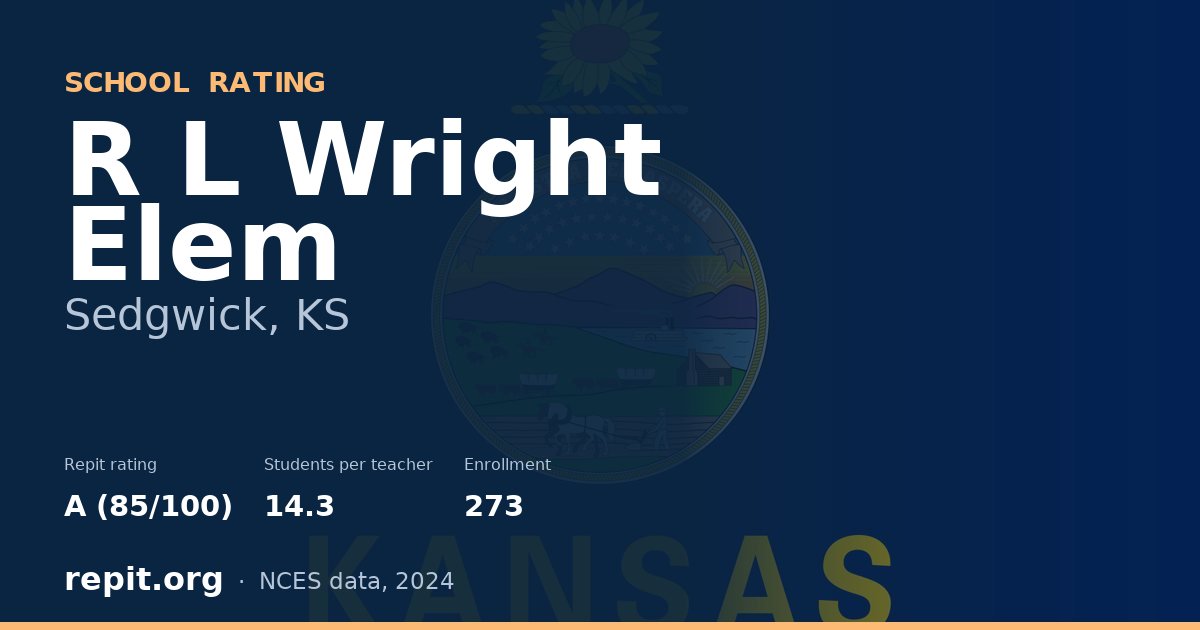 R L Wright Elem, Sedgwick, KS — Repit school rating A (85/100)
