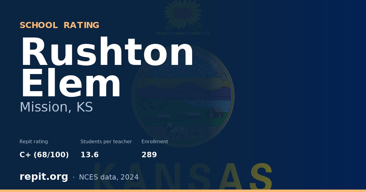 Rushton Elem, Mission, KS — Repit school rating C+ (68/100)